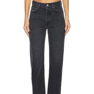 Agolde 90’s Pinch Waist High Rise Straight Leg Black Women's Jeans